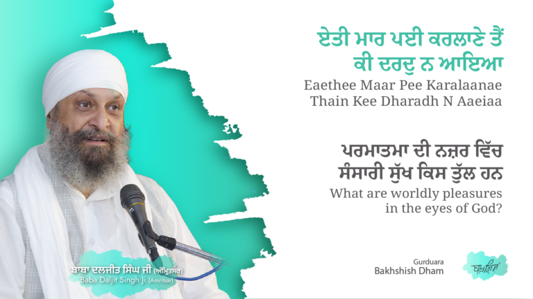 What are worldly pleasures in the eyes of God | ਪਰਮਾਤਮਾ ਦੀ ਨਜ਼ਰ ਵਿੱਚ ਸੰਸਾਰੀ ਸੁੱਖ ਕਿਸ ਤੁੱਲ ਹਨ