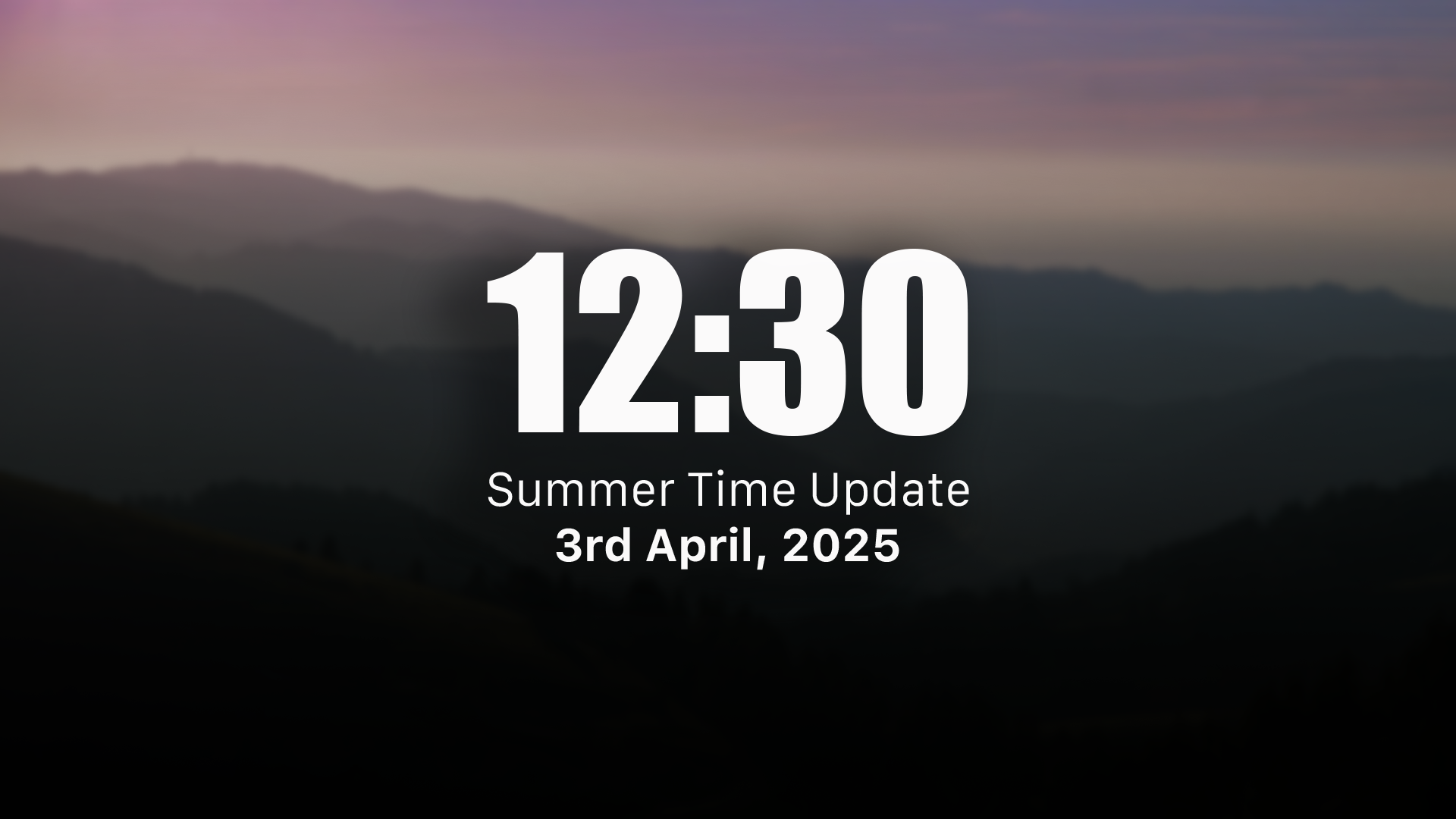 Summer Time Update 2025