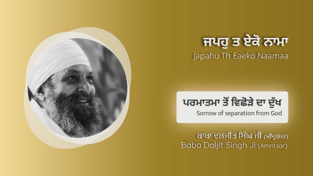 ਪਰਮਾਤਮਾ ਤੋਂ ਵਿਛੋੜੇ ਦਾ ਦੁੱਖ | Sorrow of separation from God