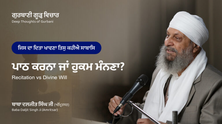 ਪਾਠ ਕਰਨਾ ਜਾਂ ਹੁਕਮ ਮੰਨਣਾ? | Recitation vs Divine Will